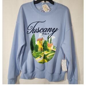 Tuscany Italy women's size Large blue sweatshirt